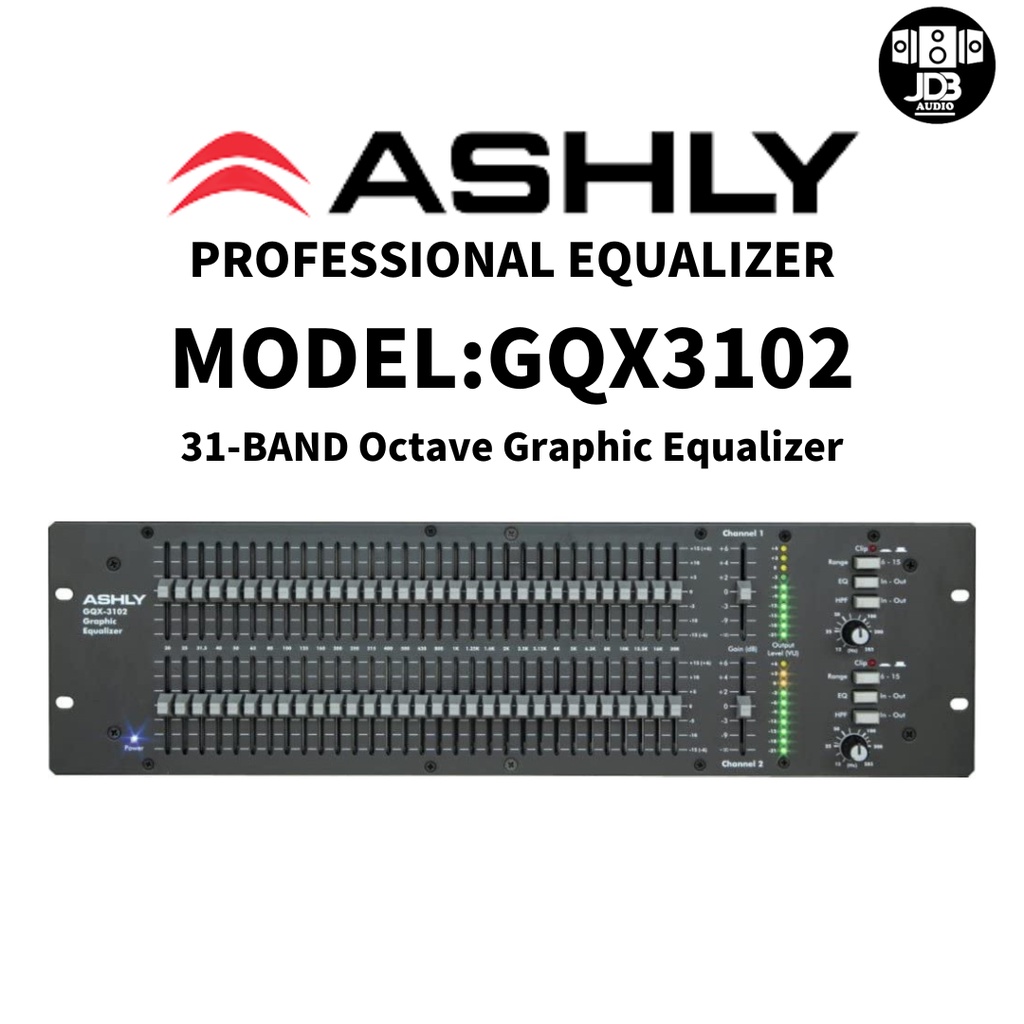 Ashly GQX-3102 3U Dual 31-Band Graphic Equalizer