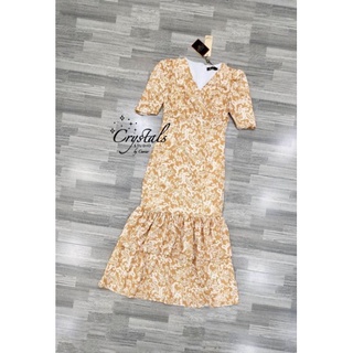 พร้อมส่ง🏛️ S-2XL ⛲Paisley-Louis Gold Dress⛲ crystal