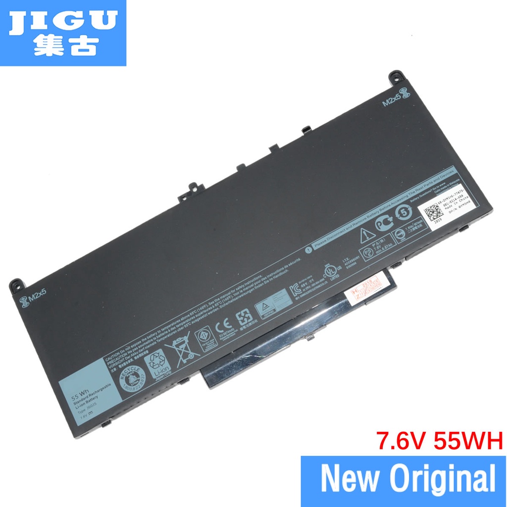 JIGU 7.6V 55WH 0MC34Y 0F1KTM 1W2Y2 F1KTM J60J5 Original Laptop Battery For Dell For Latitude14 E7470