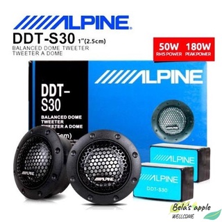 Alpine S30 DDT-S30 ลําโพงทวีตเตอร์ปรับสมดุลรถยนต์ 1 นิ้ว 360 วัตต์ 25 มม. 1 คู่