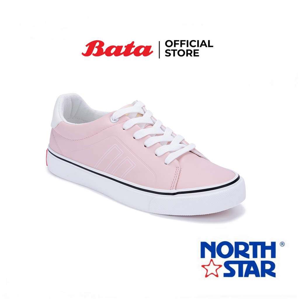 Bata บาจา ยี่ห้อ North Star รองเท้าผ้าใบสนีคเกอร์แฟชั่นแบบผูกเชือก สวมใส่ง่าย ดีไซน์เท่ห์  สำหรับผู้หญิง รุ่น Promot สีชมพู 5315016