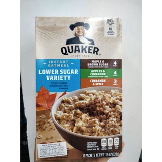 Quaker  Suger  Variety ธัญพืชข้าวโอ๊ต อบกรอบ ชนิดน้ำตาลน้อย เควกเกอร์ 328 กรัม