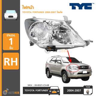 TYC ไฟหน้า FORTUNER ปี 2004-2007 โคมใส RH ข้างขวา (20-B321-C5-6B)