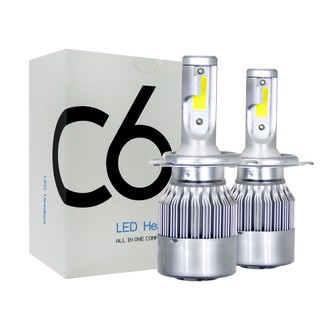 หลอดไฟหน้ารถยนต์ ไฟสูง ต่ำ LED H7 H4 Hi-Lo led H1 H11 H8 880 881 9004 9005 9006 HB3 HB4 H13 6000k c6 พร้อมชิป 2 ชิ้น