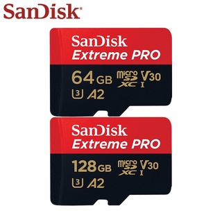 SANDISK 【COD】การ์ดหน่วยความจํา ความเร็วสูง PRO 64GB 128GB 170MB s A2 V30 Micro SD Class 10 UHS-I U3 TF