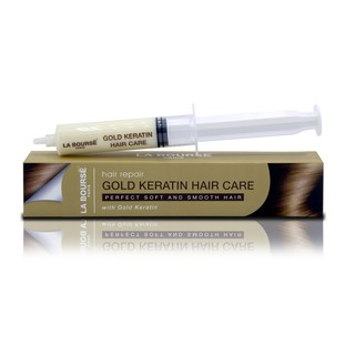 (หลอดเข็มฉีดยา) La Bourse Gold Keratin Hair Care ลาบูสส์ เคราตินสด โกลด์ เคราติน แฮร์ แคร์ 30 มล. (8764)