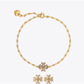 tory burch ROXANNE CHAIN BRACELET AND STUD EARRING SET ของแท้ 💯💯