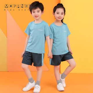 Mofaner Kids Stor ชุดเสื้อกีฬาแขนสั้น แบบแห้งเร็ว สําหรับเด็ก