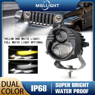 MGLLIGHT แถบไฟตัดหมอก LED 120W 3 นิ้ว 3000K 6000K 12V 24V สีขาว เหลือง สําหรับ Moto 4x4 Off-road SUV Moto