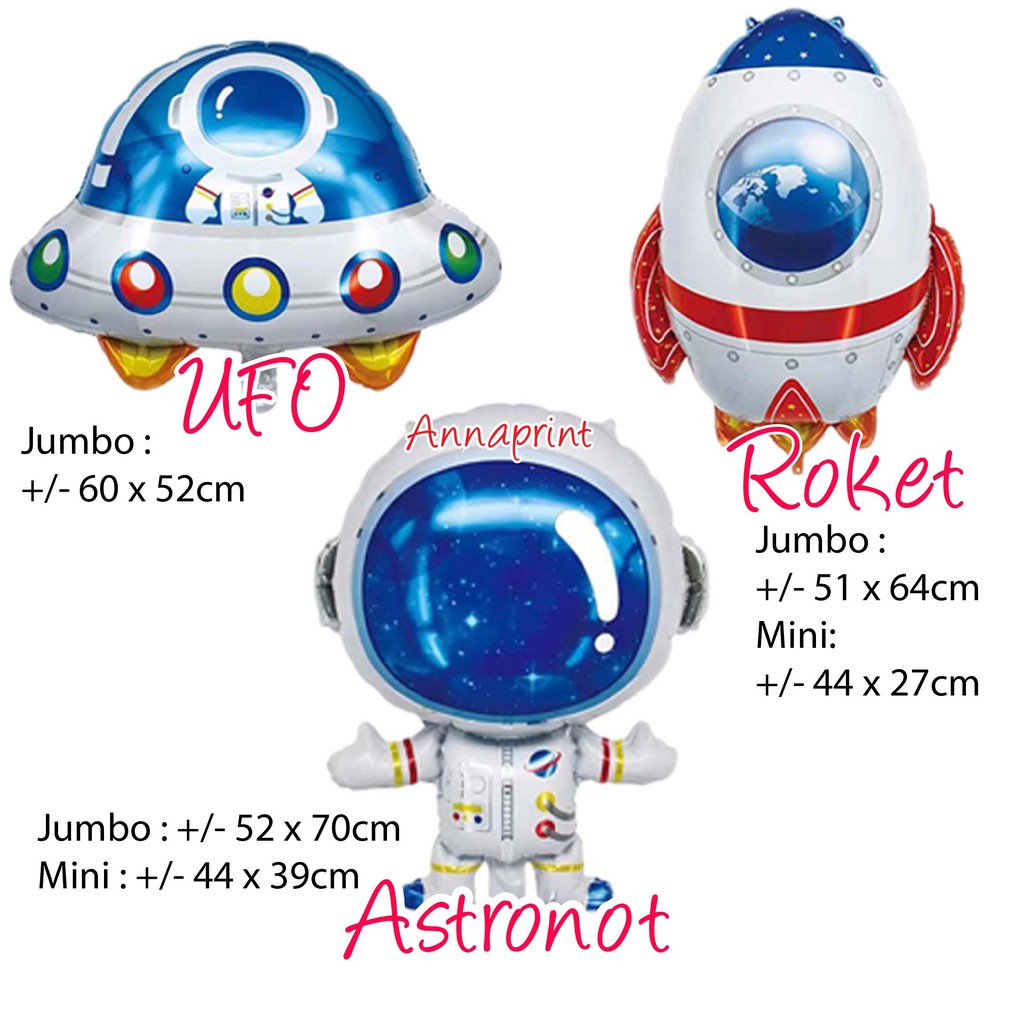 OUTER SPACE UFO ROCKET ASTRONAUTS ฟอยล์ BALLOONS