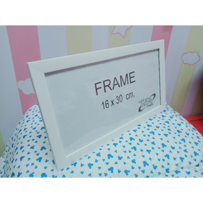 กรอบรูป 16x30 cm. สีขาว สีดำ ขอบไม้หนา 1.7 cm. ไซส์พิเศษสวยสุดๆ