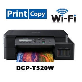 Brother เครื่องพิม DCP-T520  3-in-1: Prin / Copy / Scan/Wifi *พร้อมหมึกพรีเมี่ยม 4 สี 1 ชุด*