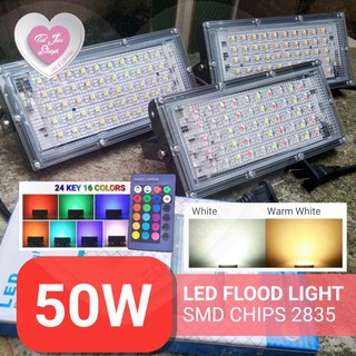 ไฟ LED 50W, 65Wแบบใหม่ "เล็ก" กว่าเดิม แสงขาว,วอม ปลั๊ก 220V/ ขั้วหนีบ 12V กันน้ำ IP65 -​ IP67​