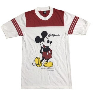 เสื้อยืดวินเทจ ต่ออก ลายมิกกี้ “ 80’ size “ S / M  300฿