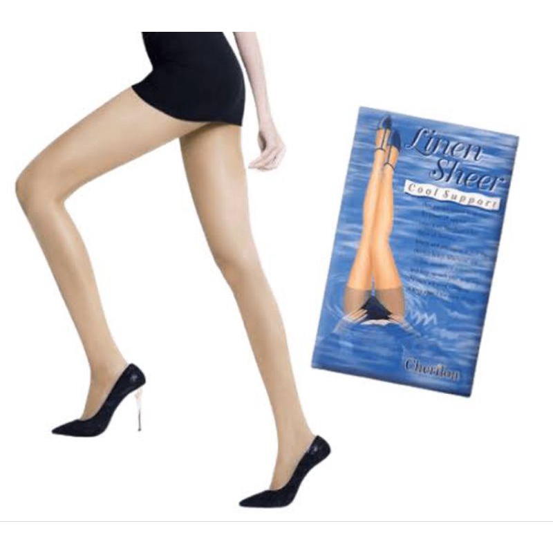 Cherilon Linen Sheer Support ถุงน่องเชอรีล่อน เนื้อลินินเชียร์ (NSA-CLICS) เรียวขาสวย บางกระชับสวมใส