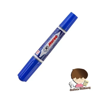 ปากกามาร์คเกอร์เคมี 2 หัว หมึกคละสี12 สี (12 ด้าม/ชุด) ตราม้า