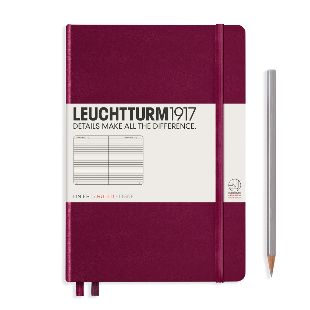 Leuchtturm1917 Hardcover Notebooks “Port Red” สมุดโน๊ต Leuchtturm1917 ปกแข็ง สีแดงเข้ม