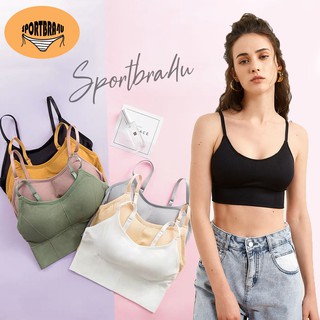 B-656 [Sportbra4u]ครอปบราแฟชั่นผู้หญิงสไตล์เกาหลี Crop bra สายปรับได้