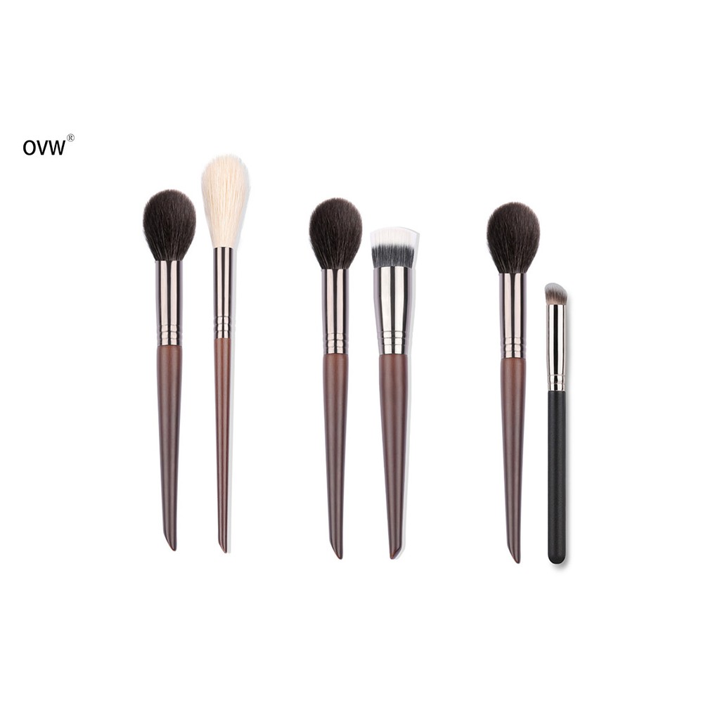 Ovw ชุดแปรงแต่งหน้ามัลติฟังก์ชั่นผมแพะธรรมชาติขายร้อนเรียวเครื่องปั่นไฮไลท์แปรง Blusher Profesional เครื่องมือแต่งหน้า