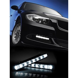 ไฟเดย์ไลท์ LED ไฟ DRL daytime running lights 2 Way function 6 จุด กันน้ำ 100 % 1คู่ (สีขาว)