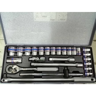 KINGTONY บล็อกชุด รู 1/2นิ้ว 25 ตัวชุด หกเหลี่ยม (6P) KINGTONY รุ่น 4326MR 25PCS.1/2" DR. Socket Set