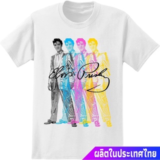 เสื้อยืดวงดนตรีผ้าฝ้ายแท้ คอลูกเรือผู้ชาย Elvis Presley Mens Rock Shirt King Of Rock And Roll Vintage Tee discount เสื้อ