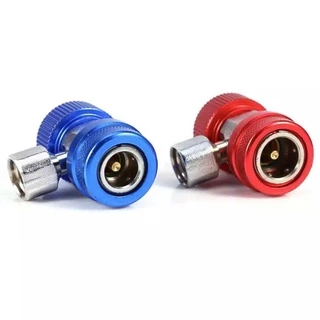 คอปเปอร์ เติมน้ำยาแอร์ R134a (สีน้ำเงิน+สีแดง) แพคคู่ AC Coupler R134a High + Low side QC-21 ชุดคอปเปอร์ คอปเปอร์แอร์