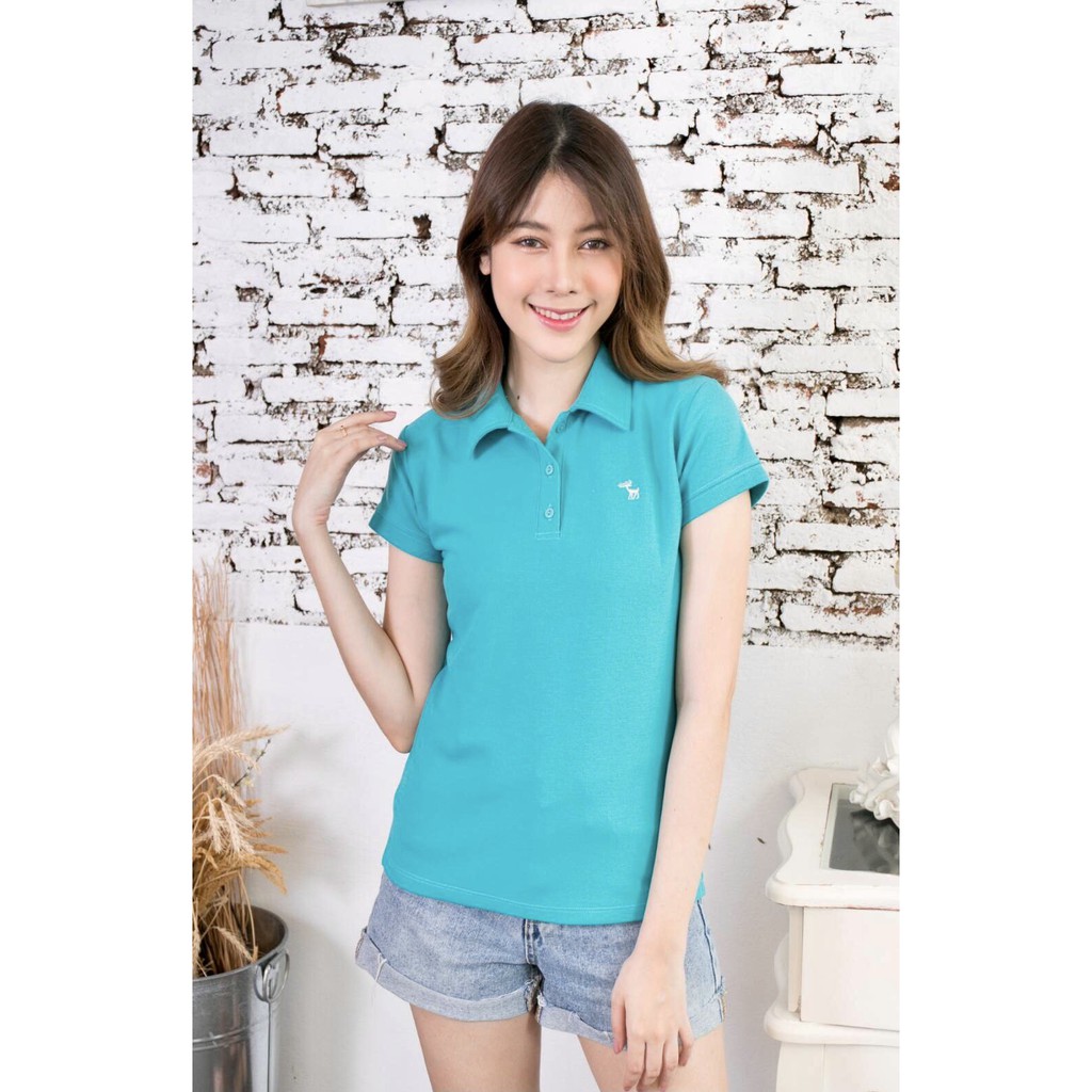 เสื้อโปโลสีฟ้าทะเลอ่อน เสื้อคอปก