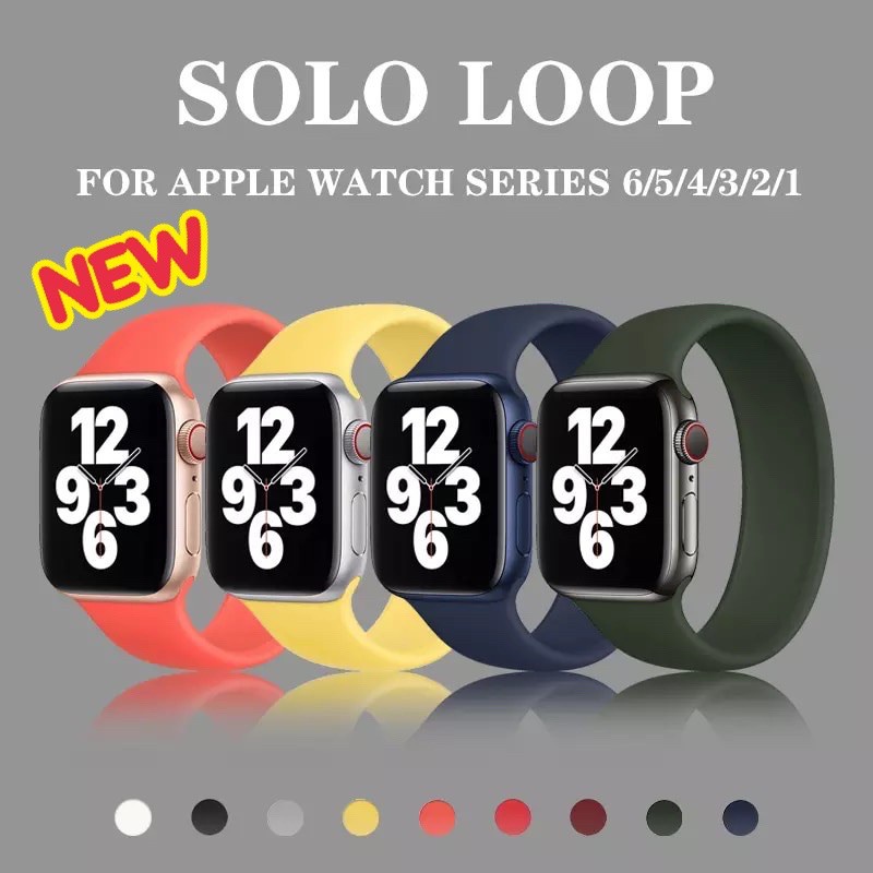 ฟิล์มกระจกเต็มจอ、คีย์บอร์ด、 เมาส์ ✭พร้อมส่งจากไทย สายรุ่นใหม่ จาก Apple Watch Series 6 Silicone Solo Loop Elastic Strapใ