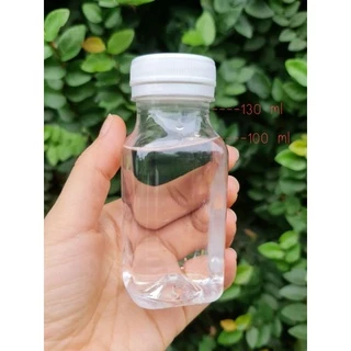 130 มล. (เหลี่ยม) ขวดพลาสติก PET ปากกว้าง พร้อมฝา