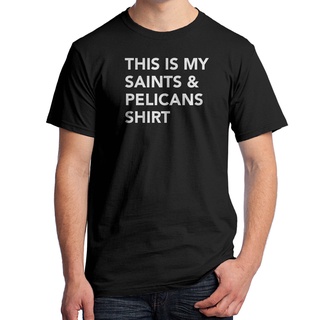 เสื้อยืดผ้าฝ้ายพิมพ์ลายแฟชั่นThis is my Saints and Pelicans เสื้อกีฬา ลายทีม New Orleans 2166