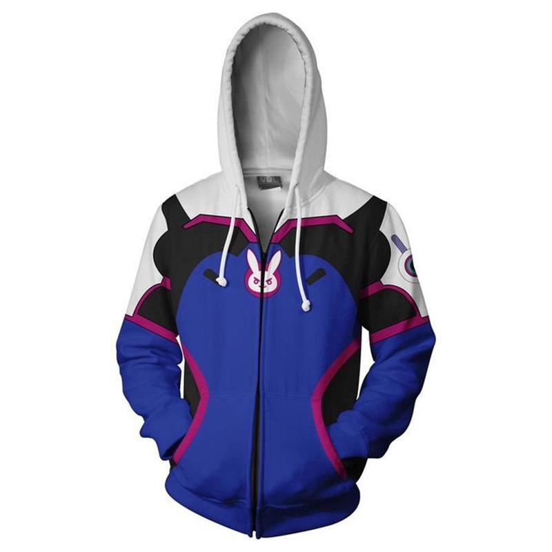 เสื้อโปโล 3D Unisex DVA พิมพ์ Hoody แฟชั่น Hoodie Sweatshirts