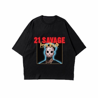 เสื้อแขนสั้น ผ้าฝ้าย ลาย Savage Will rather die than give up Jason mask Jason mask issa ทัวร์ สไตล์ฮิปฮอป ใส่สบาย แฟชั่น