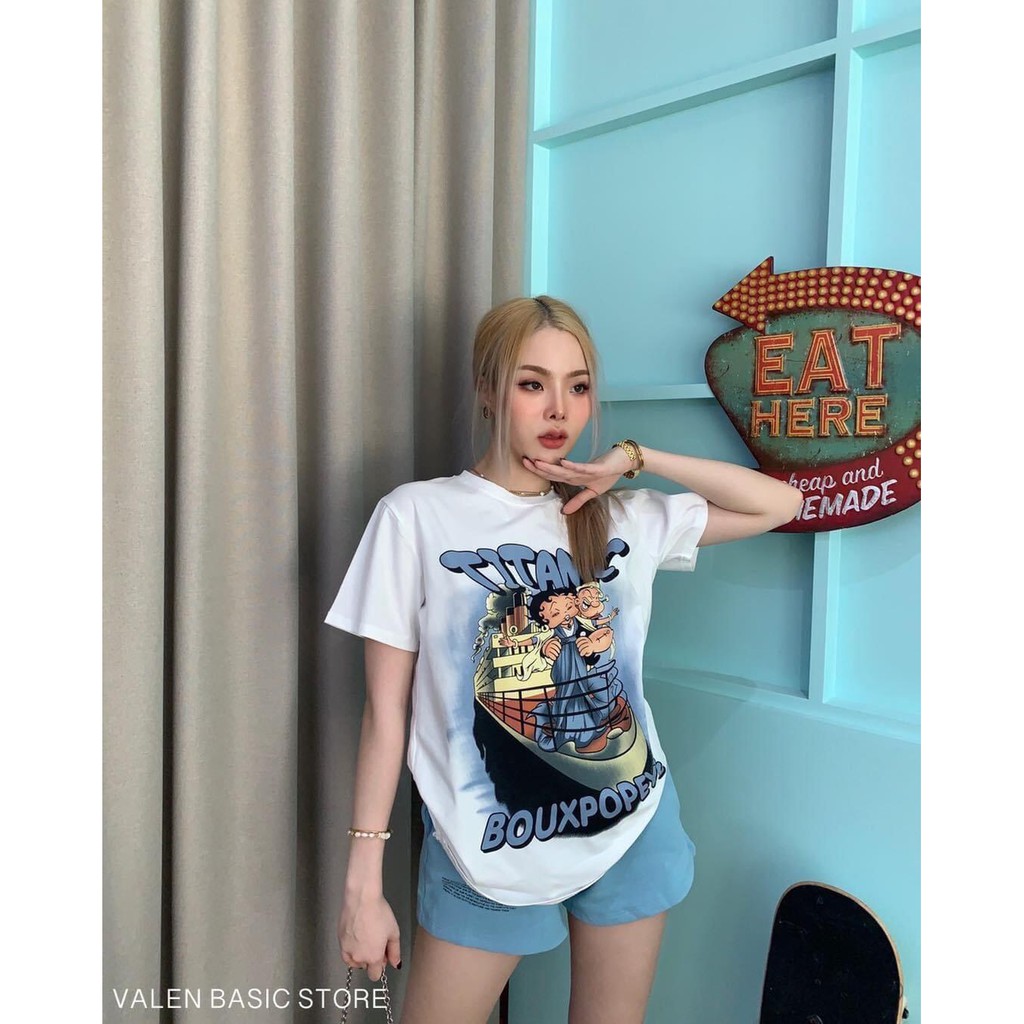 🌈เสื้อยืด ZARA🌈 ลาย betty boop เบตตี้บูปไททานิคน่ารักๆ​  ผ้ายืด​ ผ้านิ่ม​ ใส่สบาย​✨