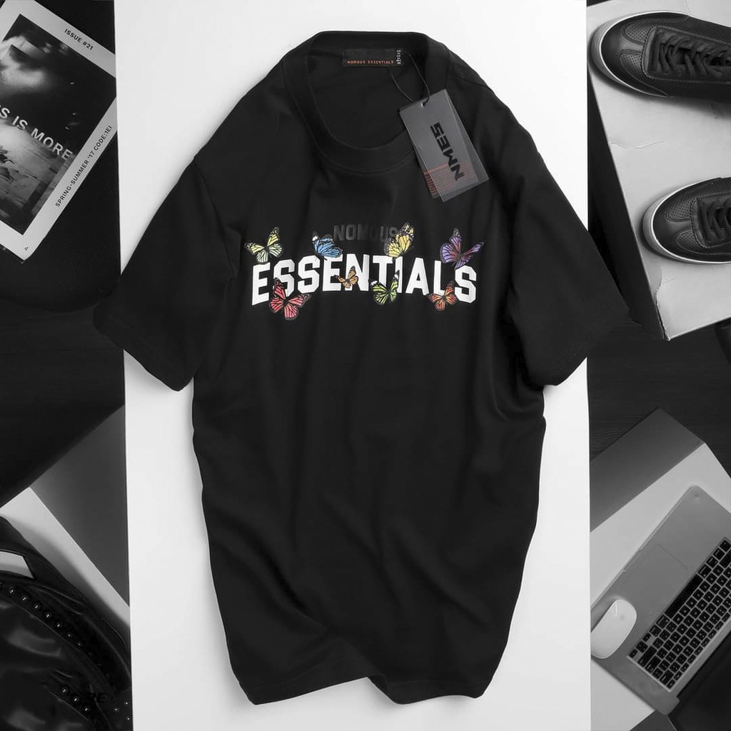 NOMOUS ESENTIALS UNISEX เสื้อยืดหลวมสําหรับบุรุษและสตรีราคาถูก