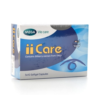 Exp.4/24 (กล่องละ 30 เม็ด) บำรุงสายตา Mega We Care iiCare ไอไอแคร์