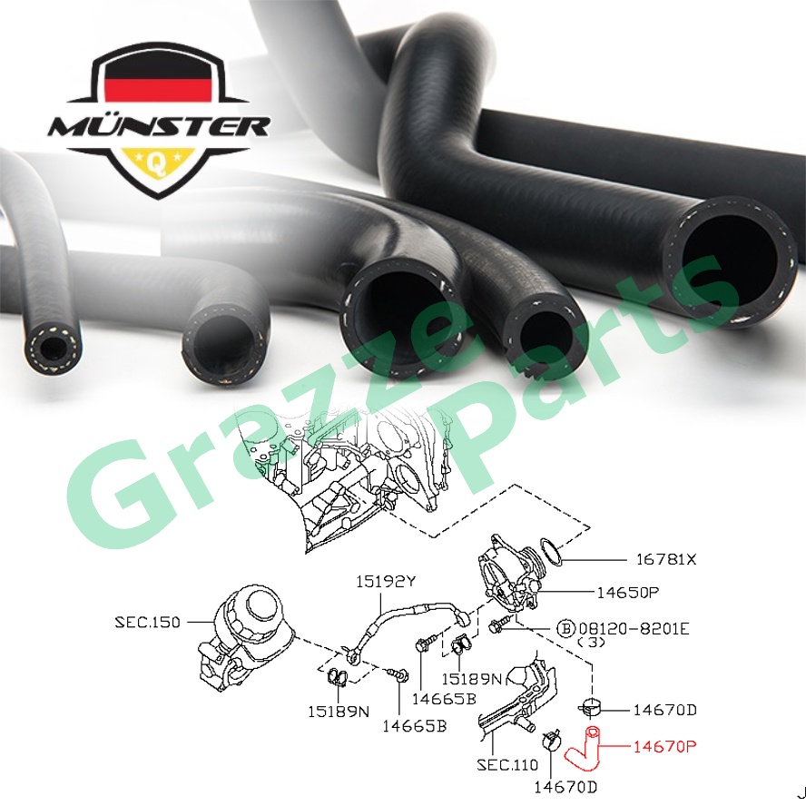 (1 ชิ้น) Münster ปั๊มสูญญากาศน้ํามันท่อกลับ 14670-VK500 สําหรับ Nissan Frontier 2.5 D22 YD25 YD25DDT