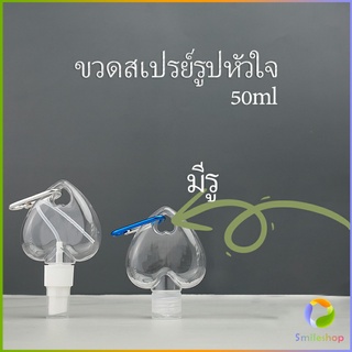 Smileshop ขวดสเปรย์รูปหัวใจ พร้อมตะขอเกียว สะดวกพกพา  Heart shaped spray bottle