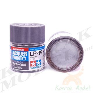 สีทามิย่าสูตรแล็คเกอร์ Tamiya Lacquer paint LP19 Gun metal 10ML