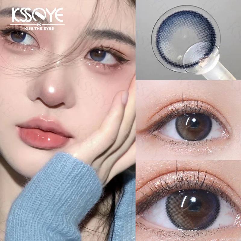 Ksseye คอนแทคเลนส์สี 2 ชิ้น / คู่ สําหรับดวงตา เพื่อความงาม พร้อมไดออปเตอร์ สําหรับการแก้ไขดวงตา เครื่องสําอาง เลนส์สีตา