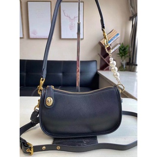 Coach/The new mahjong bag Koujia C0721 Swinger 2325 classic logo printed coated canvas leather slung shoulder bag/black