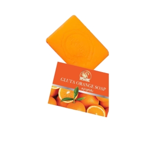 สบู่Hongfa Gluta Orange soap สบู่กลูต้าส้ม ช่วยลดจุดด่างดำผิวหมองคล้ำ ให้ขาวกระจ่างใส มีวิตามิน C&E ขนาด 180กรัม(1ก้อน)