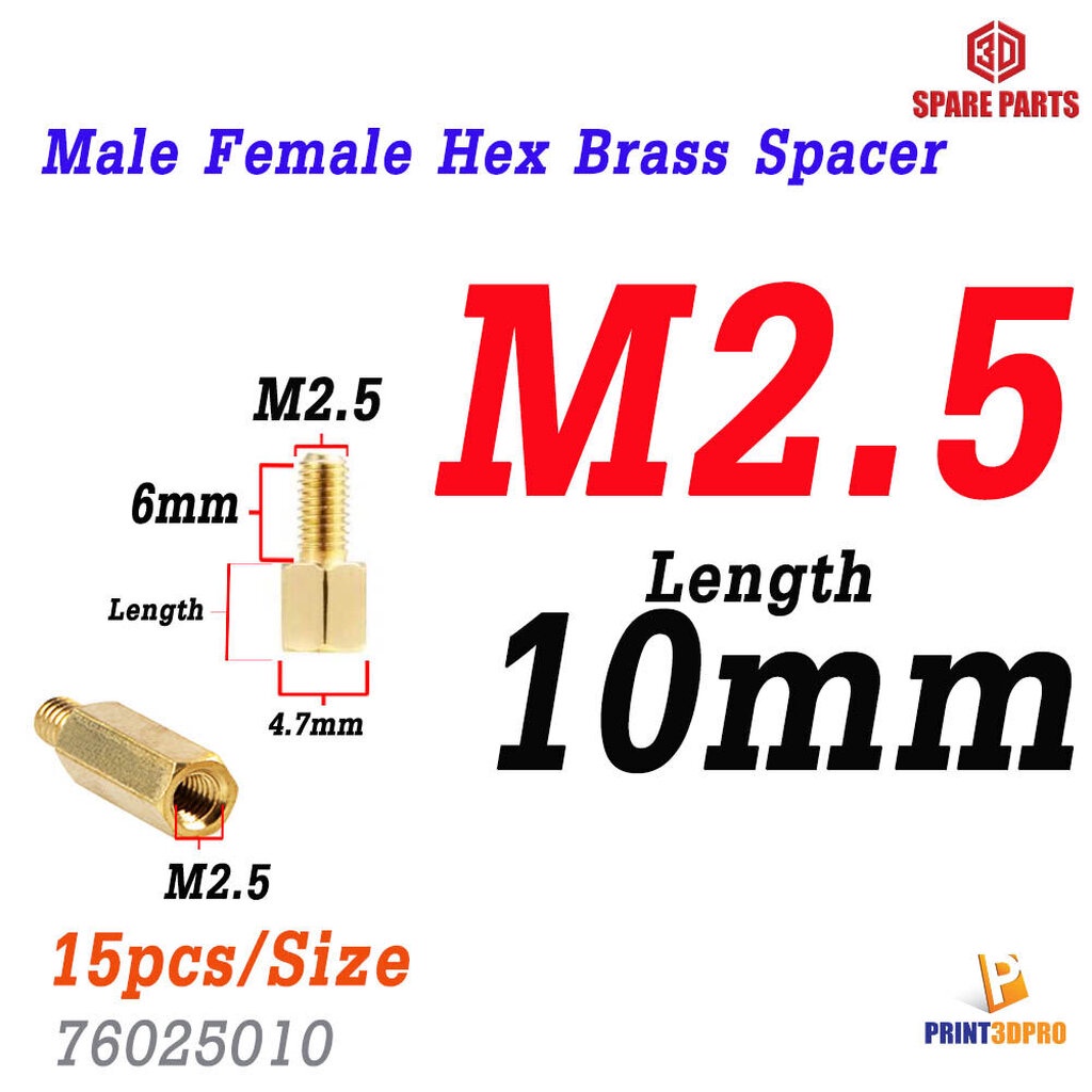 M2.5 Screw Nut Hex Brass Male Female Standoff Board Pillar Hexagon Thread PCB Motherboard Spacer Nut Hollow Column 15...