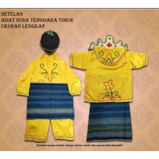 ชุดเสื้อผ้าคู่รัก แบบดั้งเดิม ลาย East Nusa Tenggara สําหรับเด็ก