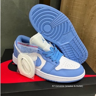 🚩 รองเท้า Air Jordan Low Blue White สีฟ้า-ขาว รองเท้าผ้าใบชาย,หญิง สินค้าพร้อมกล่องใบเสร็จ