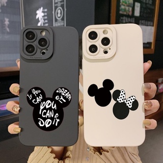 เคสป้องกันโทรศัพท์มือถือ ขอบสี่เหลี่ยม ลายมิกกี้เมาส์ สําหรับ iPhone 14 Plus 13 Pro Max 12 iPhone 11 XR 8 7 SE 2022