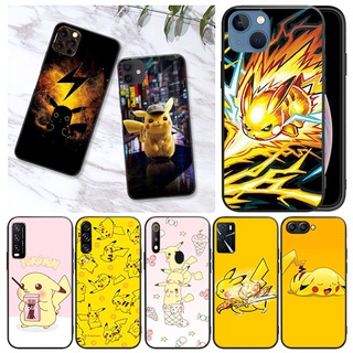 เคสโทรศัพท์มือถือนิ่ม ลายการ์ตูนปิกาจู สีดํา สําหรับ vivo y11 y12 y15 y17 y19 y20 y20i y20s y11s y5s