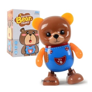 Swinging Bear Happy Dance ตุ๊กตาหมีแดนซ์ หมีเต้นรำ ใส่ถ่าน มีไฟ น่ารักมากๆค่ะ Toy World หลากสี