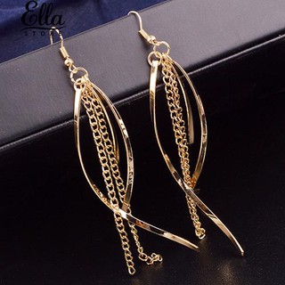 ของผู้หญิงวินเทจแหนบ Elegant ล้อยาว Drop Hook Dangle Earrings