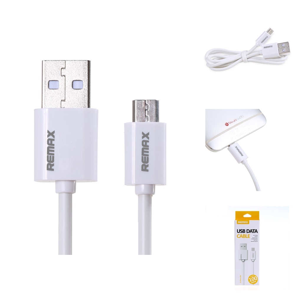 Remax USB Data Cable สายชาร์จ Micro USB สำหรับสมาร์ทโฟนทั่วไป 100cm - สีขาว #3